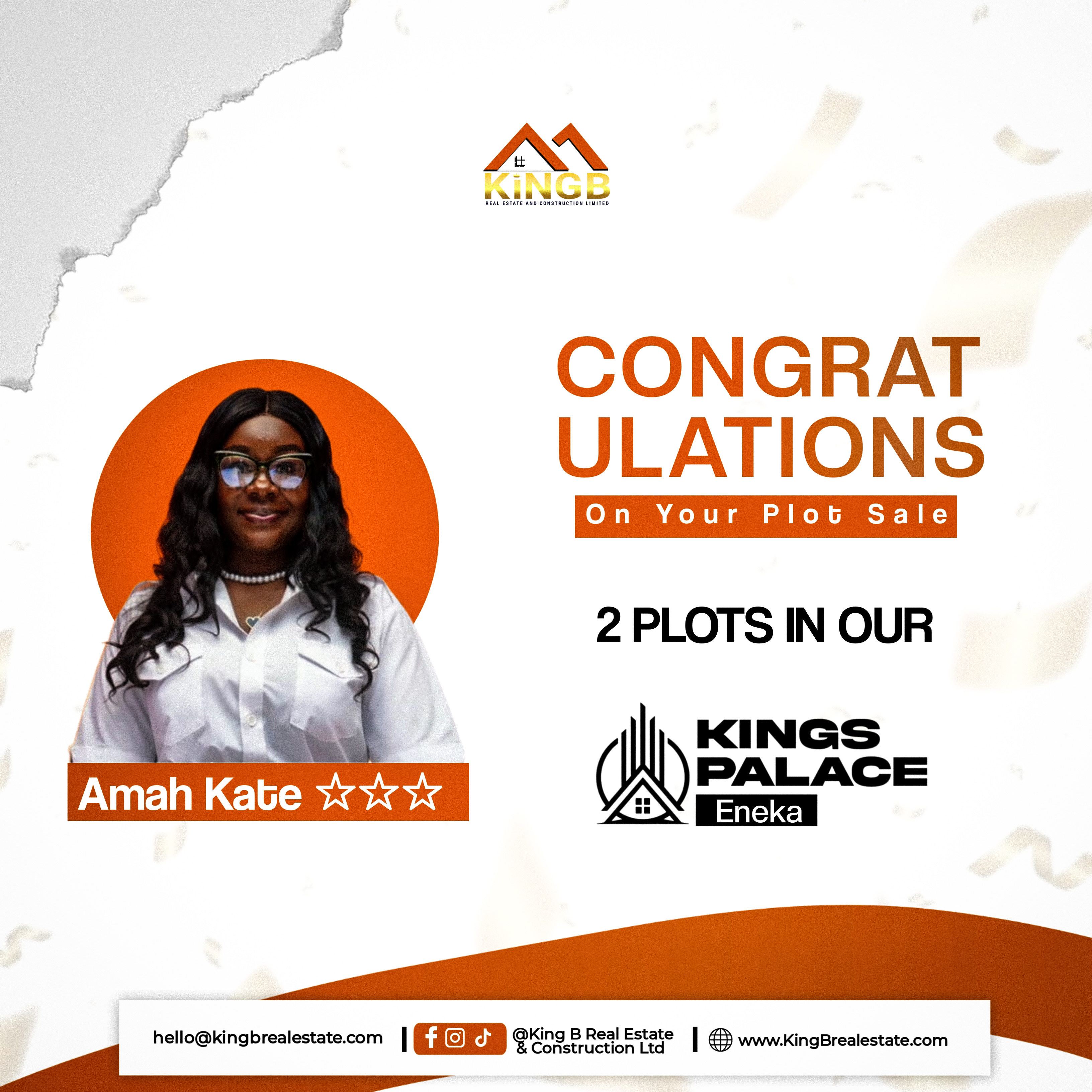 Congratulation On Your Two Plot Sales Miss. Amah Kate