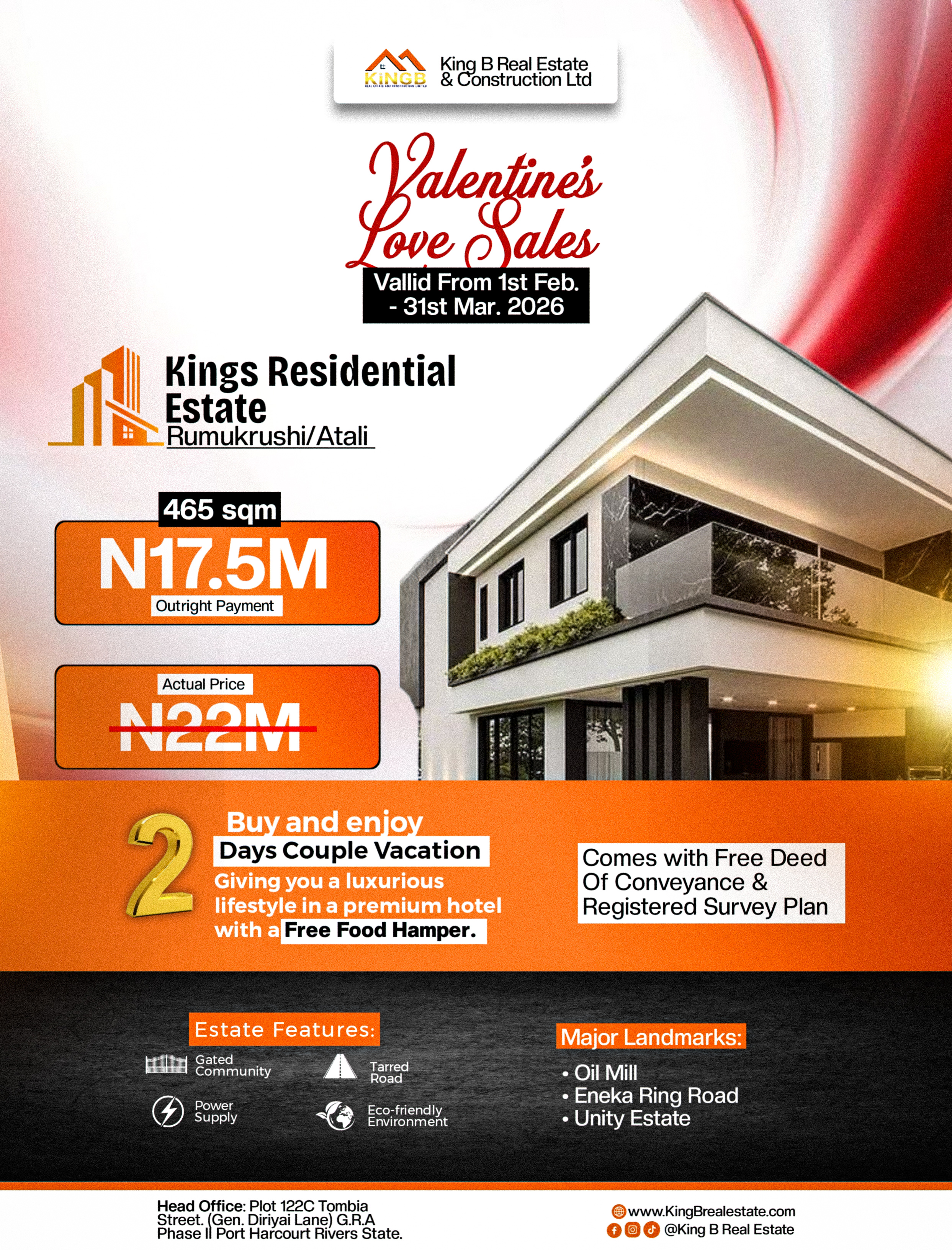 Valentines Love Sales at Kings Residential Estate